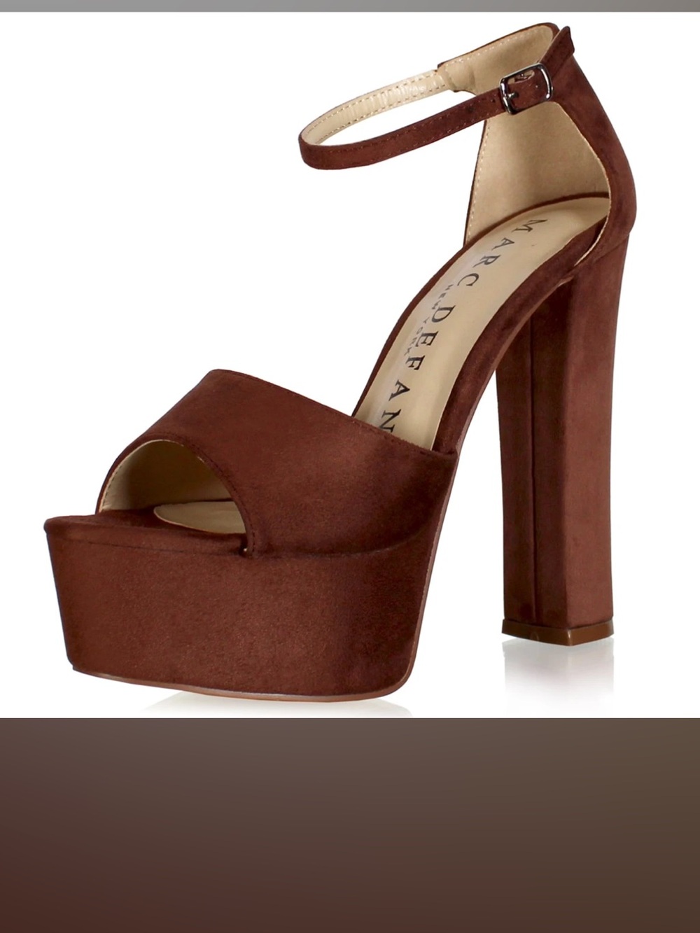 Marc Defang Platform Ankle-Strap Sandals in Chocolate Brown